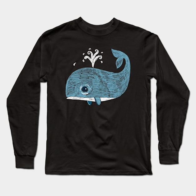 Whale Long Sleeve T-Shirt by himsucipta